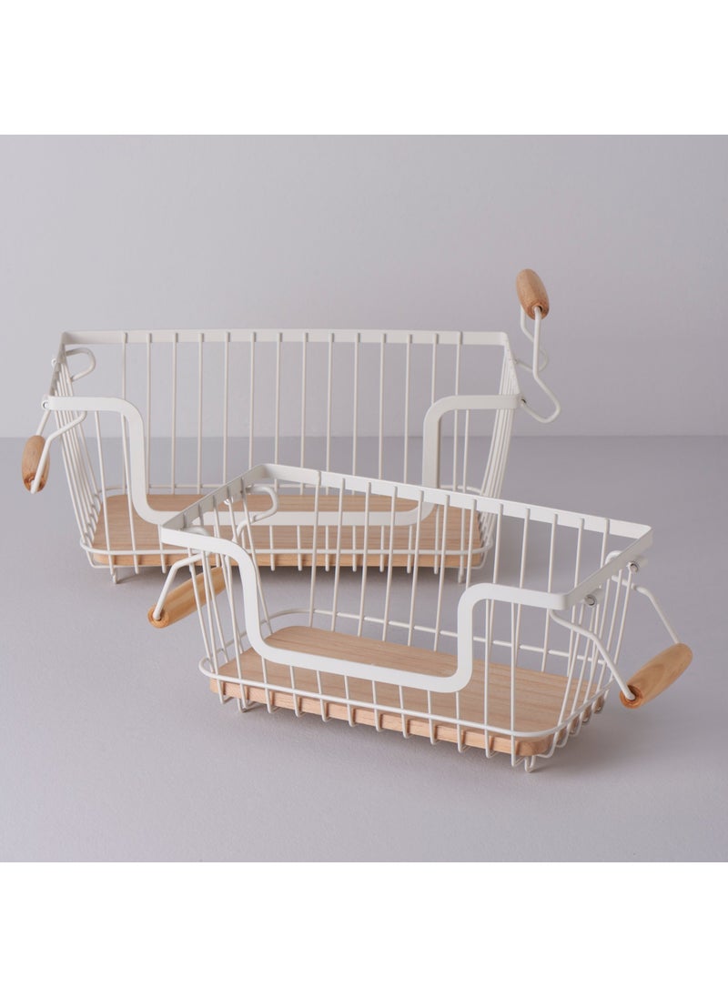 Linens - Costa Metal 28X14X13 cm Basket White - Image 1
