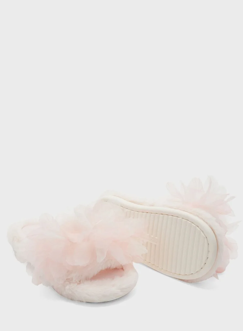 Ginger One Strap Fluffy Bedroom Slipper