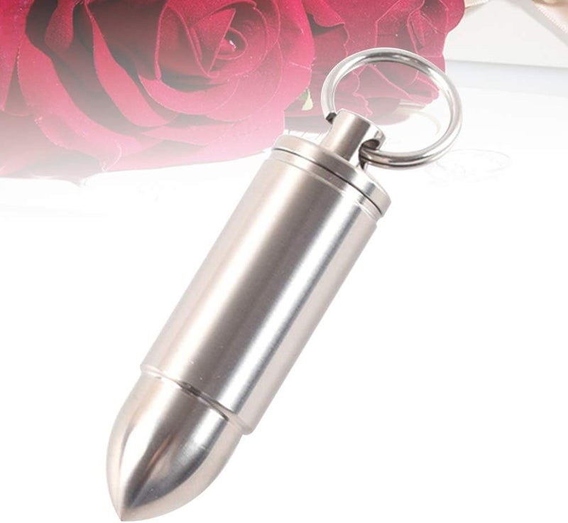 klarako Outdoor EDC Pill Bottle Bullet Shape Aluminum Alloy Survival Container Capsule Storage Case Waterproof Pill Case for Hiking Camping (Large) - Image 1