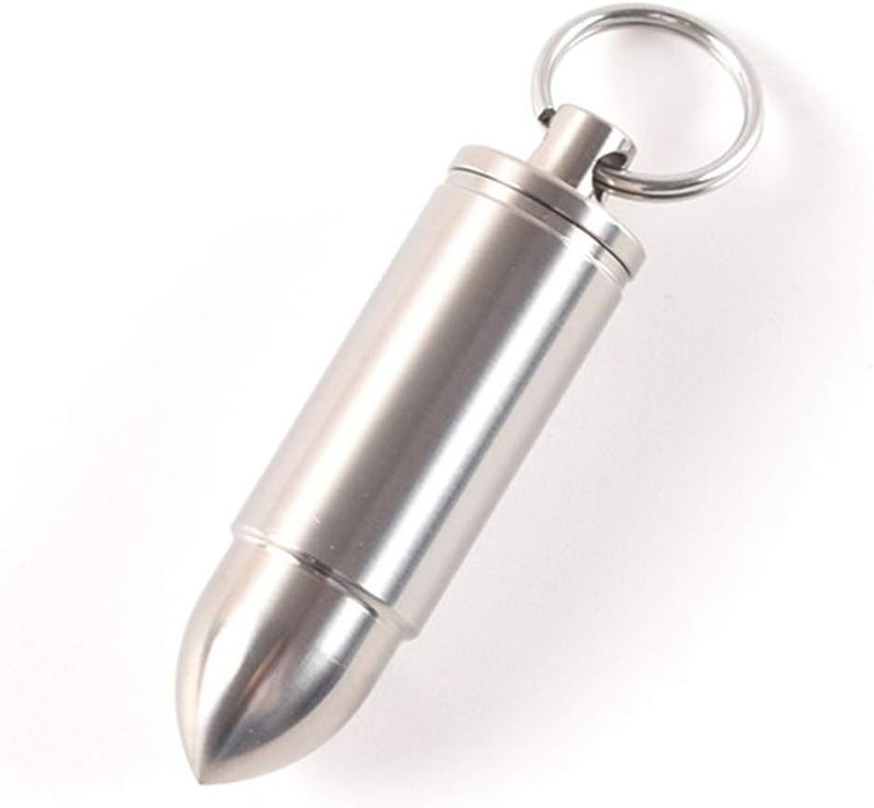 klarako Outdoor EDC Pill Bottle Bullet Shape Aluminum Alloy Survival Container Capsule Storage Case Waterproof Pill Case for Hiking Camping (Large) - Image 3