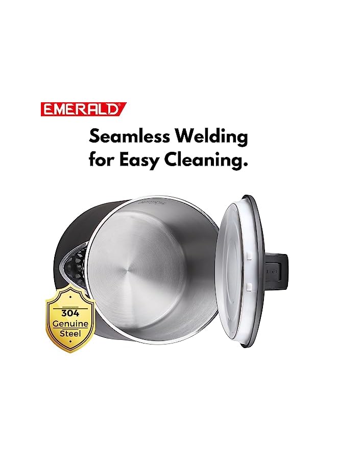 Emerald Cordless Electric Kettle, 2200W Power, 1.7L, with Auto Shut, 360-Degree Cord Design, Perfect for Warm Beverages, EK781KG. - Image 4