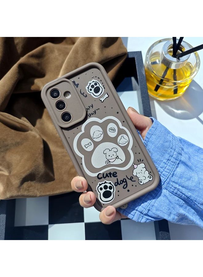 Cute Cartoon Dog Paw Puppy Q Version Matte Brown Shockproof Case For Redmi Note 13 Pro 5G - Image 2