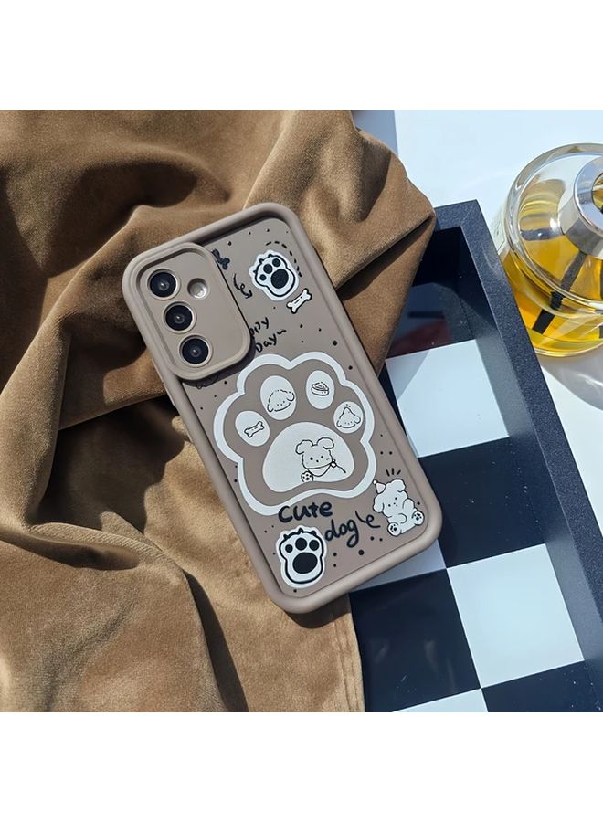 Cute Cartoon Dog Paw Puppy Q Version Matte Brown Shockproof Case For Redmi Note 13 Pro 5G - Image 1
