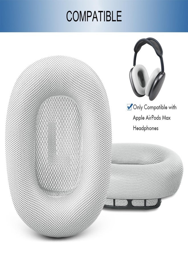 GEVO Upgraded Ear Cushions Replacement Earpads for Apple AirPods Max Headphones, Protein Leather Ear Pads Cover with Memory Foam and Magnet for AirPods Max (Silver) - Image 2