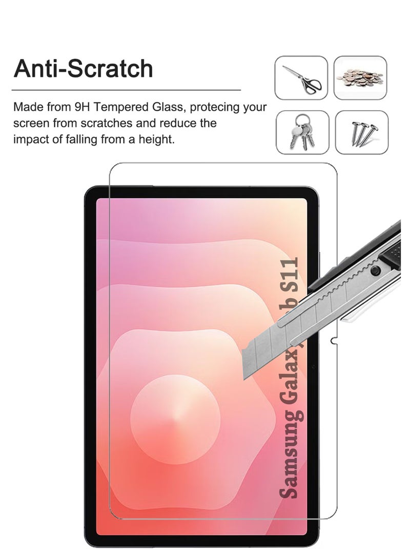 2 Pack Samsung Galaxy Tab S11 (11 inch) Tempered Glass Screen Protector | HD Scratch Resistant, High Transparency, Delicate Touch, Anti-Explosion, Bubble-Free | Easy Installation for Samsung Galaxy Tab S11 (11 inch) - Image 4