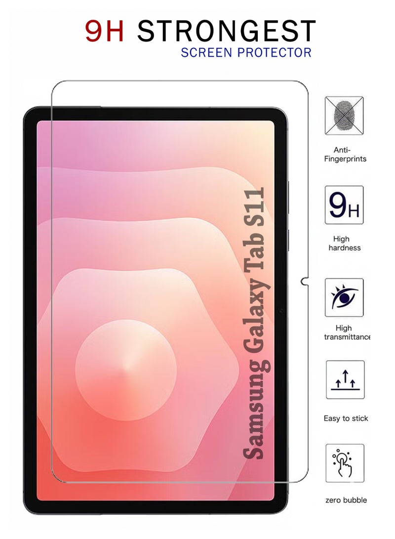 2 Pack Samsung Galaxy Tab S11 (11 inch) Tempered Glass Screen Protector | HD Scratch Resistant, High Transparency, Delicate Touch, Anti-Explosion, Bubble-Free | Easy Installation for Samsung Galaxy Tab S11 (11 inch) - Image 2