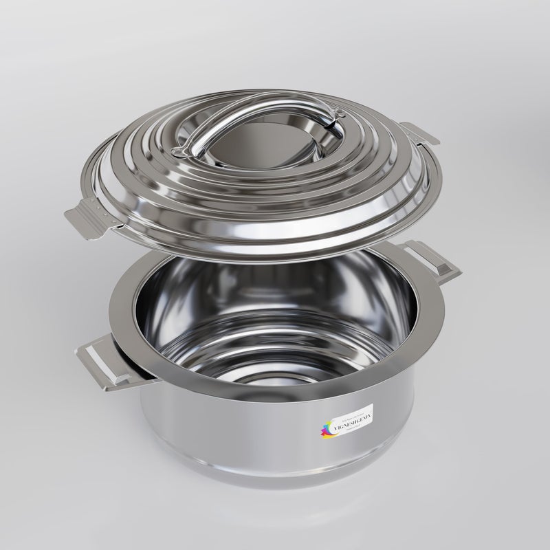 VIGNESHGENIX VIGNESHGENIX Utensil Casserole for Hot Food | Insulated Stainless Steel hot Pot with lid | 2 Liter Food Warmer Bowl | Food Holder for Chapati/Rice | 2000-ML(No Gas Stove Compatible)  - Image 1