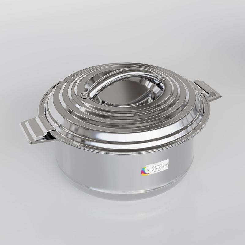 VIGNESHGENIX VIGNESHGENIX Utensil Casserole for Hot Food | Insulated Stainless Steel hot Pot with lid | 2 Liter Food Warmer Bowl | Food Holder for Chapati/Rice | 2000-ML(No Gas Stove Compatible)  - Image 5