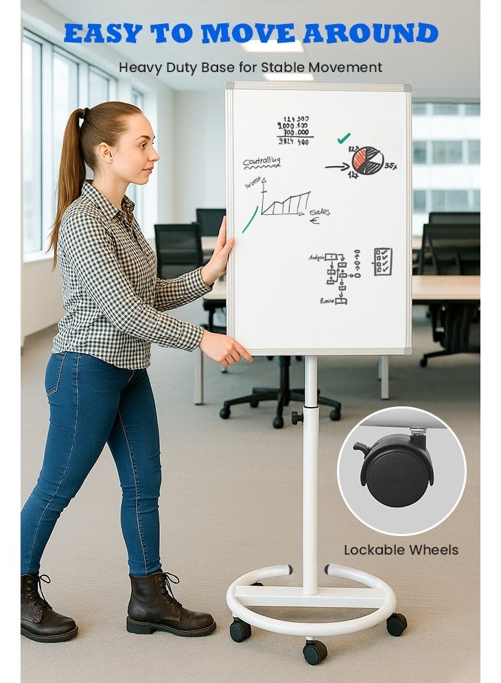 جيجيرو لوح مسح جاف متنقل مع حامل سبورة بيضاء مغناطيسي محمول وحامل سبورة بيضاء ولوح قلاب 60*90 سم - Image 5