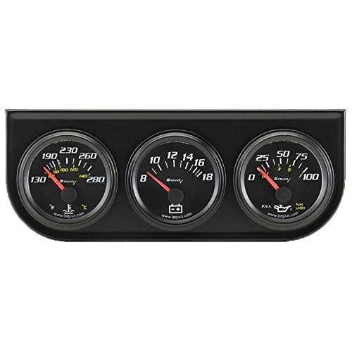 Equus 6200 2" Volt Triple Gauge Kit, Black - Image 1