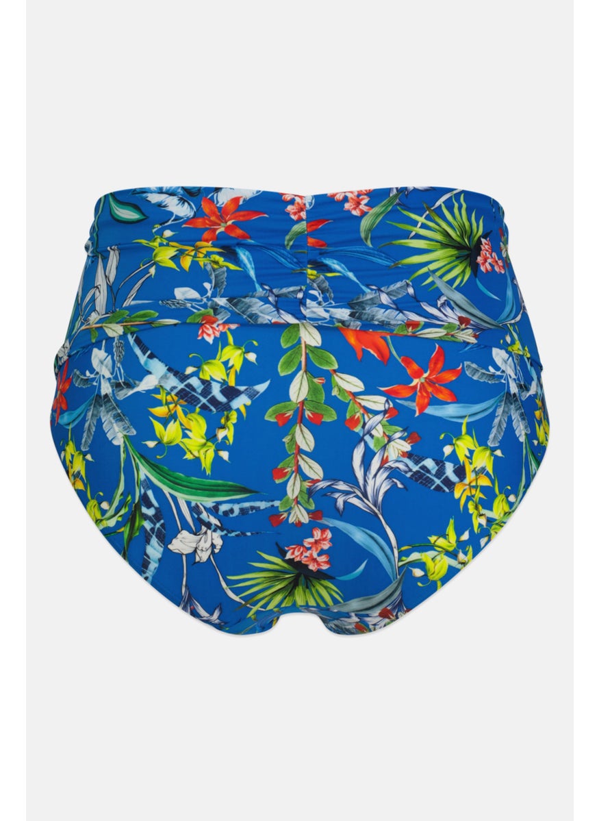 Figleaves Women Floral Print Pull On Bikini Bottom, Blue Combo  - Image 2