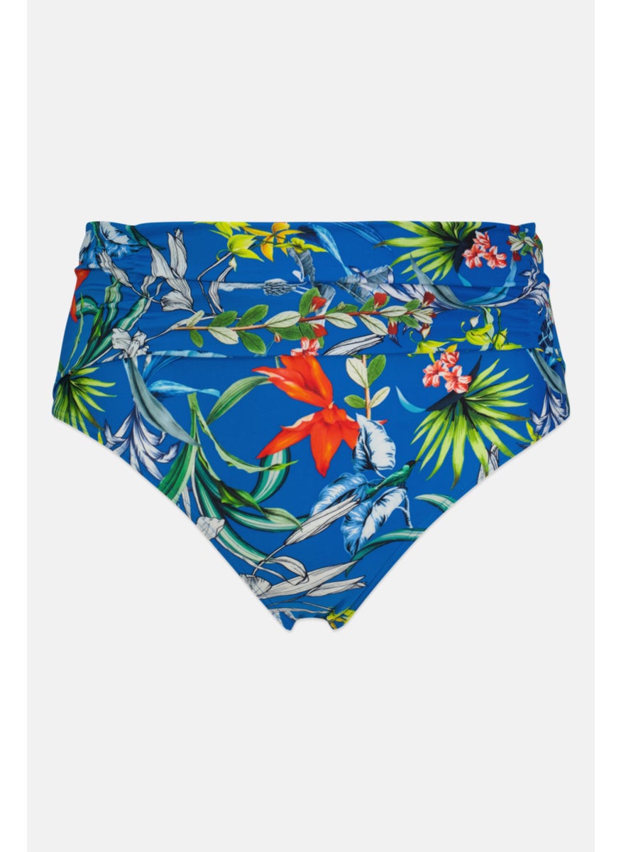 Figleaves Women Floral Print Pull On Bikini Bottom, Blue Combo  - Image 1