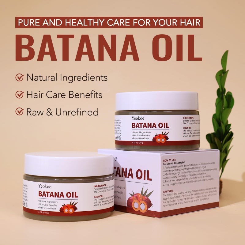 Yeokoe Batana Oil for Hair Growth Pure and Natural Raw Unrefined Dr Sebi,Hair Oil,Great for Skin Care and Hair Care Promotes Hair Thickness for Men Women - Image 2