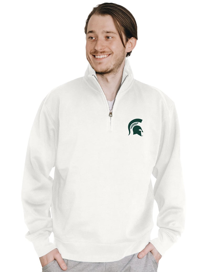 Blue 84 Men's Michigan State Spartans Quarter Zip Sweatshirt Icon Secondary, Alternate Color, Large - Image 2
