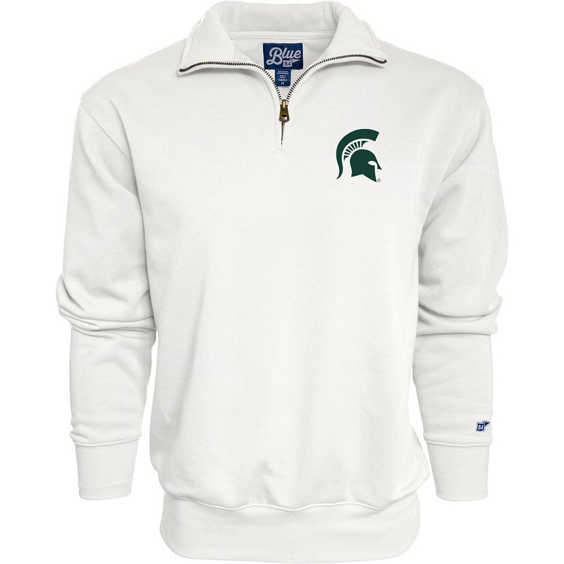 Blue 84 Men's Michigan State Spartans Quarter Zip Sweatshirt Icon Secondary, Alternate Color, Large - Image 1