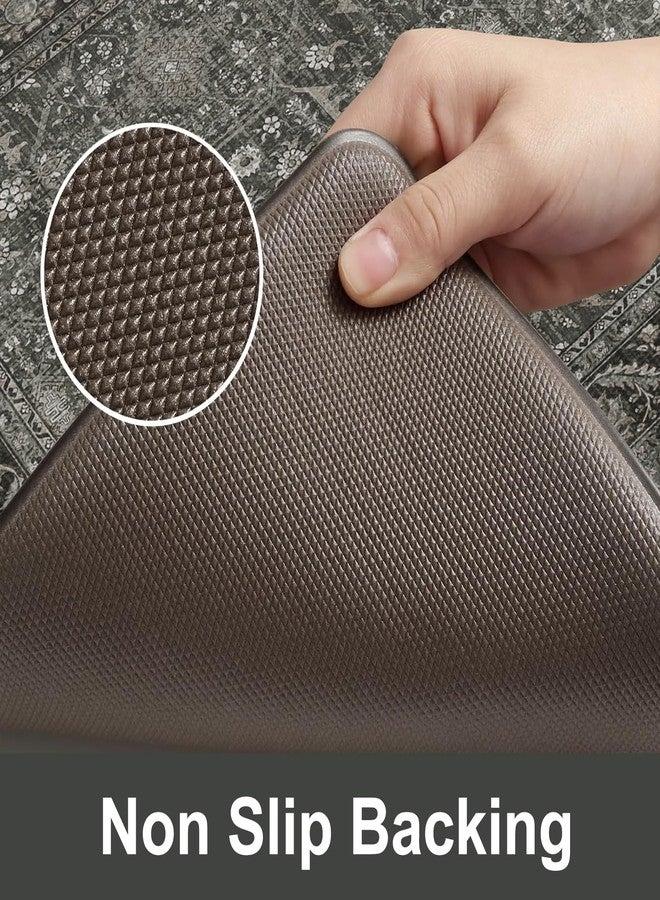 KIMODE Anti Fatigue Kitchen Mat 2PCS,Waterproof Farmhouse Green Kitchen Rugs Non-Slip,Vintage Kitchen Mats for Floor,Cushioned Comfort Standing Mat for Laundry,Office,Sink,Desk,17"x47"+17"x29" - Image 4