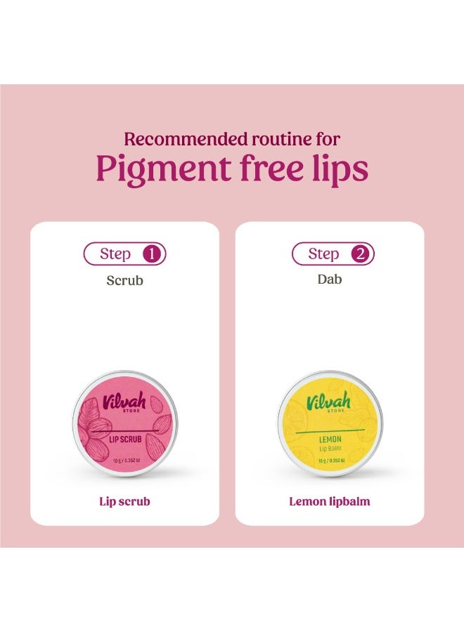 Vilvah store Lip Lightening Combo lip scrub 10g , lemon lip balm 10g - Image 4