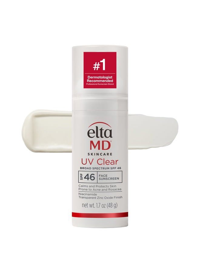EltaMD UV Clear Face Sunscreen SPF, Oil-Free Sunscreen with Zinc Oxide, Dermatologist Recommended - Image 1