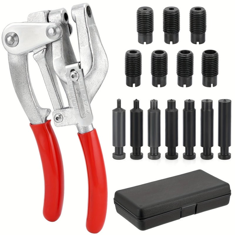 Heavy Duty Hole Punching Plier Set 16pcs Kit With Storage Case - Image 1