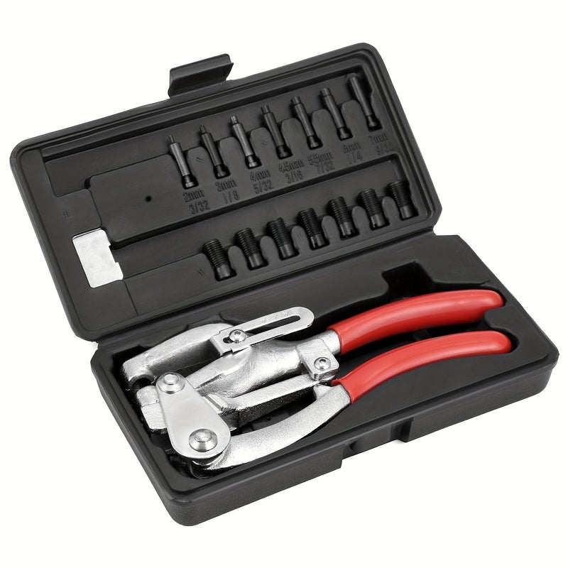 Heavy Duty Hole Punching Plier Set 16pcs Kit With Storage Case - Image 3