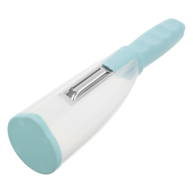 Stainless Steel Peeler with Storage Box Blue Handle for Vegetables and Fruits Kitchen Outdoor Use - Image 2