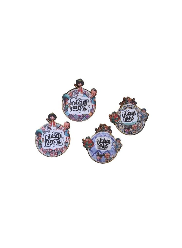 ويفي كوستر مشروبات رمضان كريم عدد 4 حبات خشب