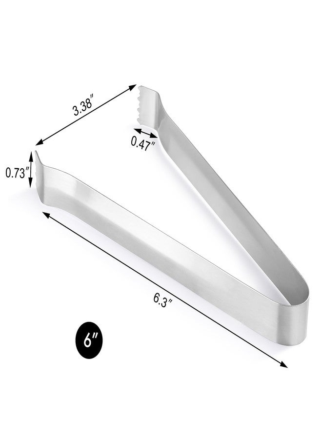 نيو ستار فود سيرفيس ملقط بوم تونغ عالي الجودة من نيو ستار فود سيرفيس، رقم الموديل 42269، مصنوع من الفولاذ المقاوم للصدأ، طوله 6.5 بوصة، طقم من 6 قطع، لون فضي - Image 3