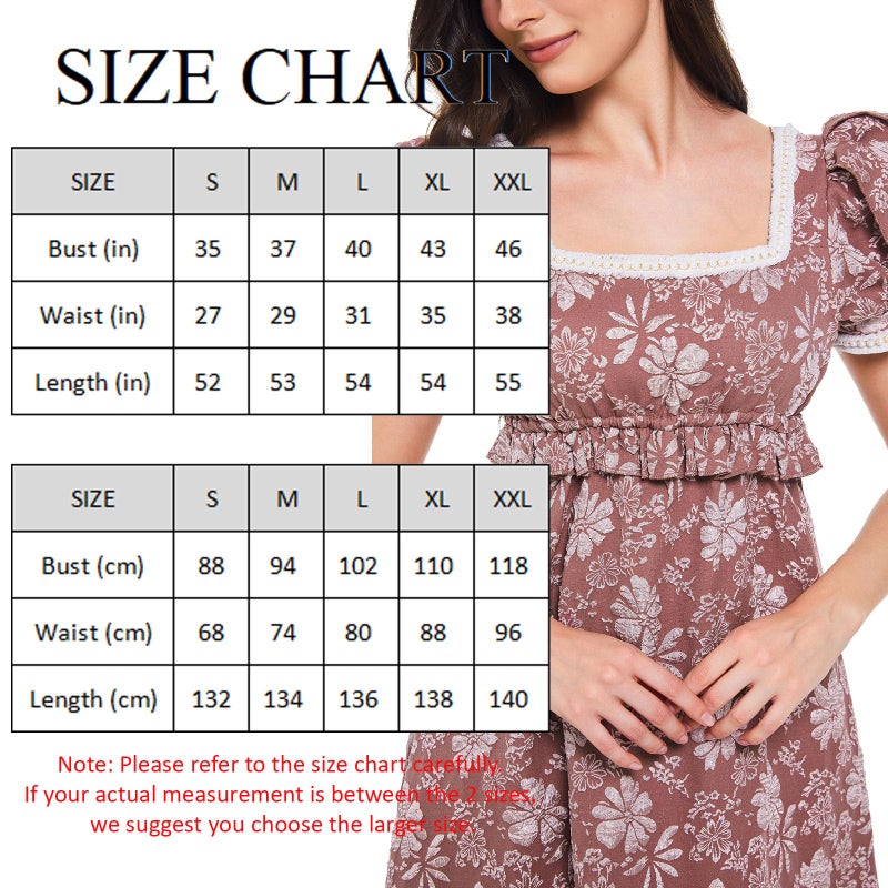 Vibsion Regency Dresses for Women Luxurious Pearl Puff Sleeve Empire Waist Victorian Dress Retro Party Gown Purple M - Image 2