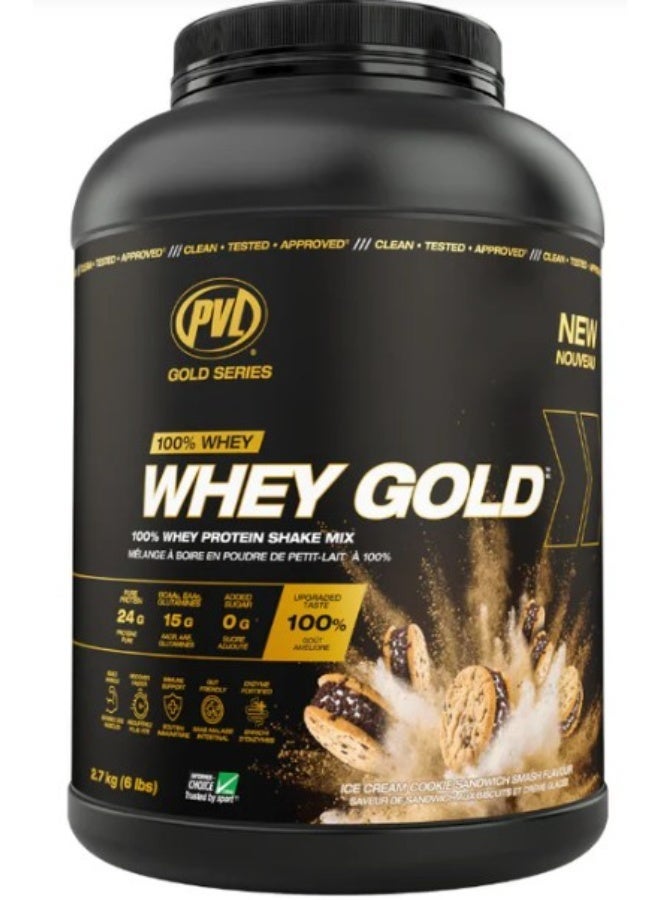 PVL Gold Series Whey Gold Ice Cream Cookies Smash Flavour 2.7 kg - Image 1