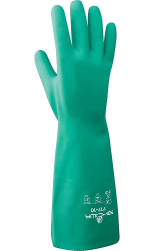 SHOWA 717 Nitrile Chemical Resistant Safety Glove, Unlined, Food Safe, 11 Mil Thick, 13" Length, Large (12 Pair) - Image 1