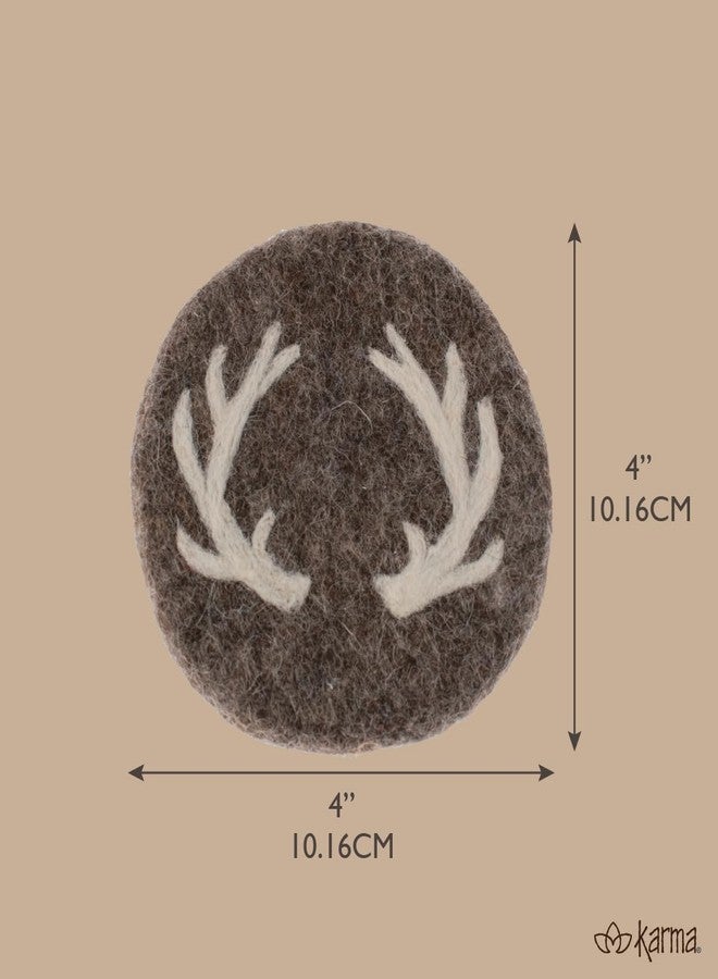 Karma, Handmade Holiday Felt Round Coasters Set of 4 – Wool Coasters for Drinks Water-Resistant - Great Gift for Holidays, Stocking Stuffer and Parties, Shelly Floral - Image 3