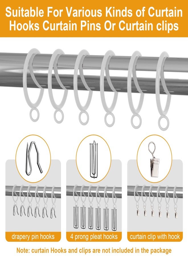 ANJUU 24 Pack Curtain Rings, 1.5 Inch Metal Curtain Drape Sliding Eyelet Rings-Hanging Rings for Curtains and Rods, Fits Up to 1 1/4-Inch Rod, White(Clips Not Included) - Image 3
