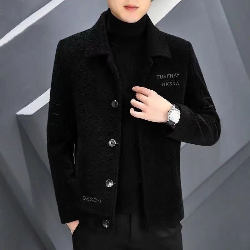 Woolen Coat Men'S High-End Coat Thickened Woolen Lapel Jacket Men'S All-Match Winter Fashion - Image 3