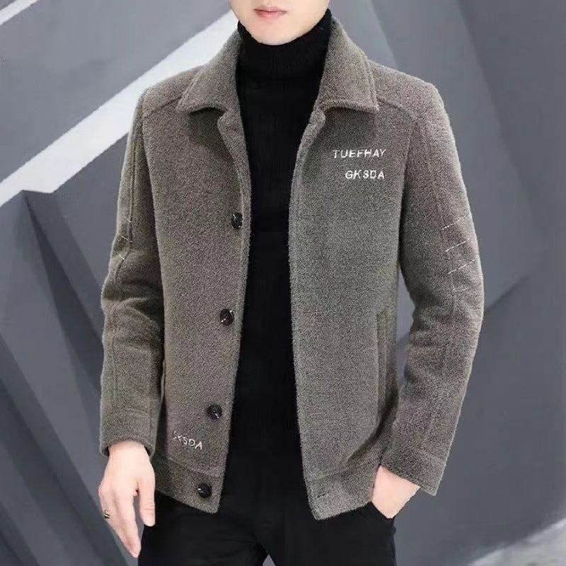 Woolen Coat Men'S High-End Coat Thickened Woolen Lapel Jacket Men'S All-Match Winter Fashion - Image 1