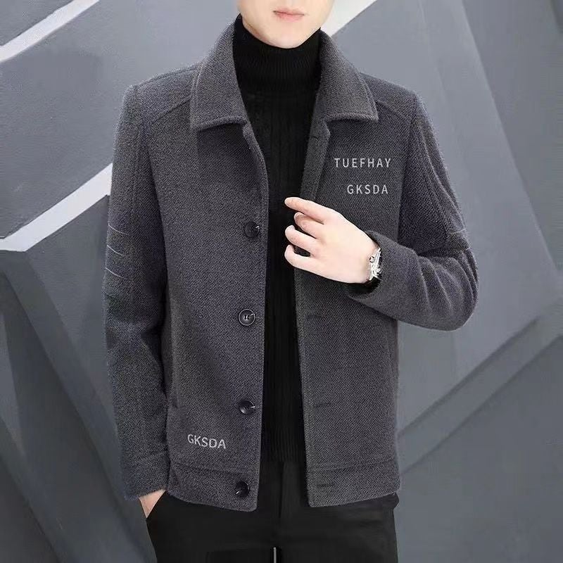 Woolen Coat Men'S High-End Coat Thickened Woolen Lapel Jacket Men'S All-Match Winter Fashion - Image 5