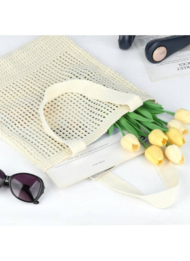 WantGor - Crochet Bags Beach Mesh Tote Bag Womens Shoulder Shopping Handbag Casual Travel Totes Bag Foldable Hobo Bags (Beige) - Image 1