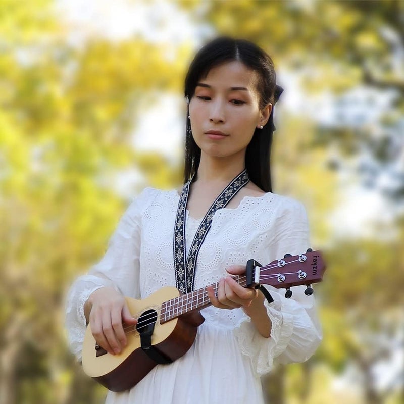 Rayzm Clip-on Ukulele Strap, Jacquard Weave Adjustable Cotton Button-Free Cross-Chest Neck Sling for Ukulele - Image 5