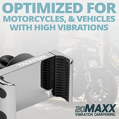 Tackform Enduro 20MAXX Vibe Chrome Phone Holder - Vibration Dampening - Grip Optimized for Motorcycle and Harsh Off Road Terrain | 20mm Aluminum Ball - Image 4