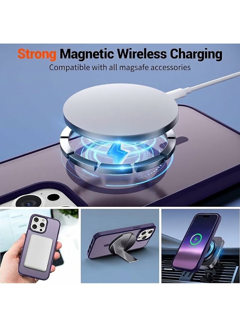 ACLIX Matte Magnetic Case for iPhone 14 Pro Max [Shockproof & Slim] Matte Hard Back Cover with High-Grade Protection | Deep Purple - Image 4