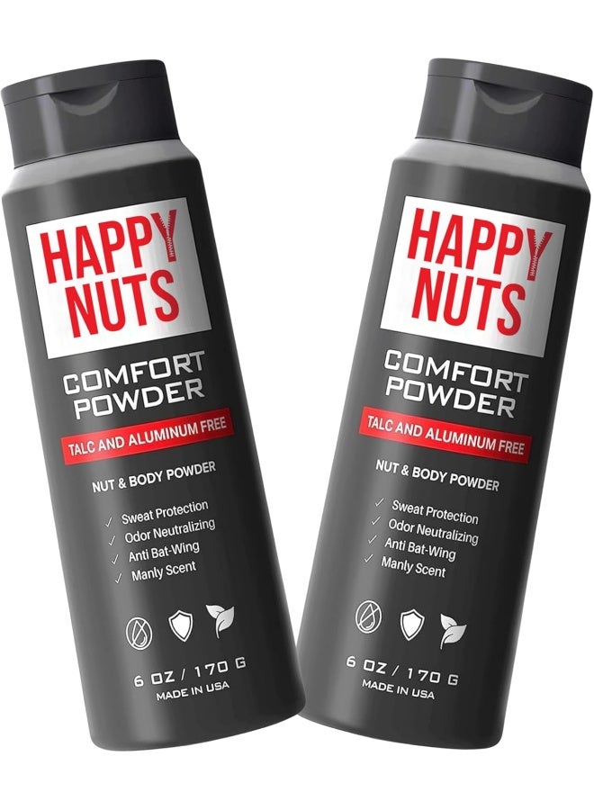HAPPY NUTS Comfort Powder Deodorizing Powder For Men | Anti-Chafing, Sweat Defense & Odor Control (2 Pack, Original) - Image 1
