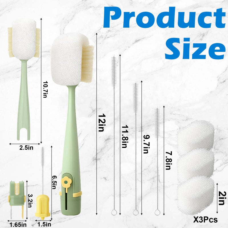 Palksky 5 in 1 Water Bottle Cleaning Brush Set, Multifunctiona Brush and Straw Cleaner for Owala/Stanley/Hydro/Yeti/Simple Modern Cup Accessories - Image 2