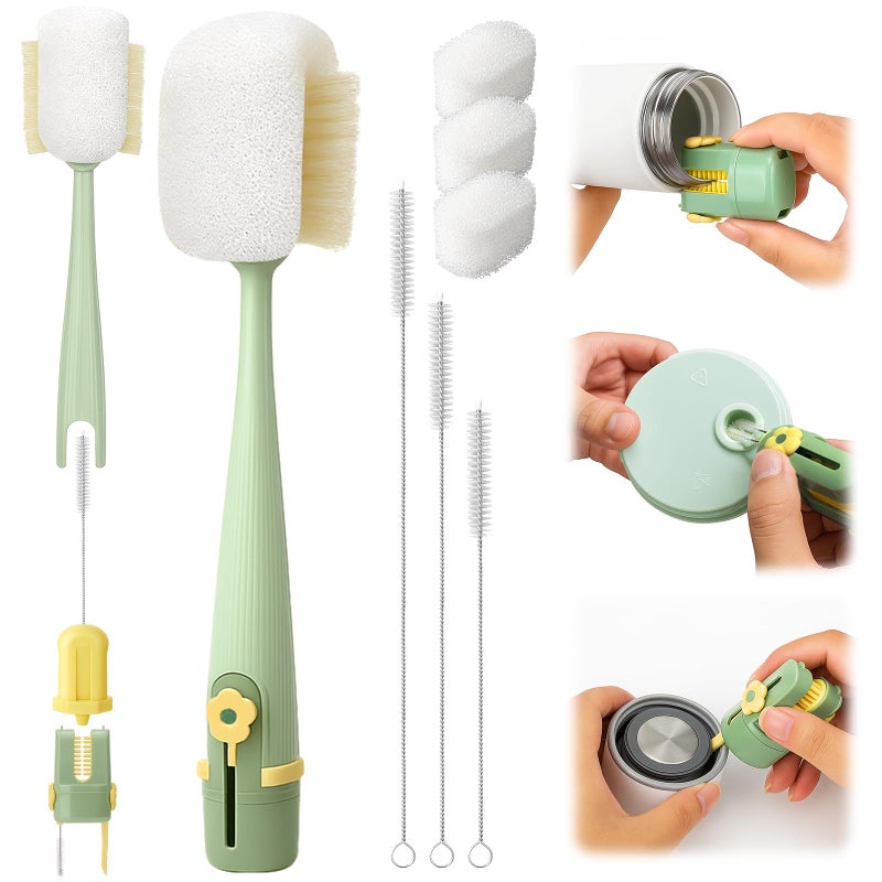 Palksky 5 in 1 Water Bottle Cleaning Brush Set, Multifunctiona Brush and Straw Cleaner for Owala/Stanley/Hydro/Yeti/Simple Modern Cup Accessories - Image 1