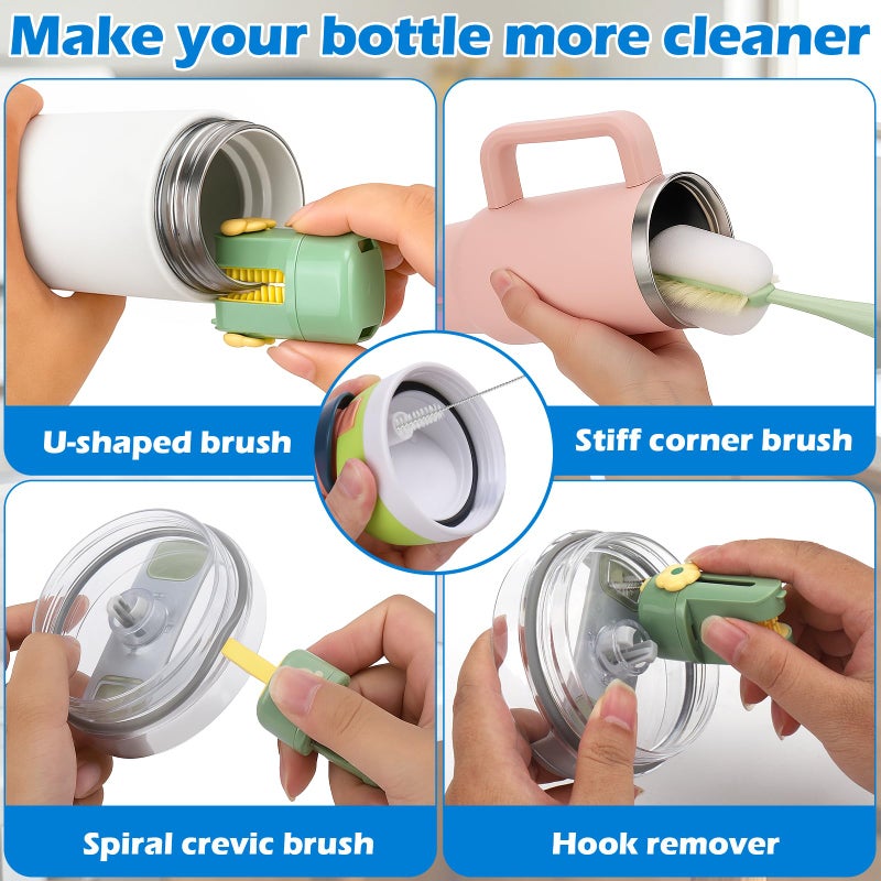 Palksky 5 in 1 Water Bottle Cleaning Brush Set, Multifunctiona Brush and Straw Cleaner for Owala/Stanley/Hydro/Yeti/Simple Modern Cup Accessories - Image 3