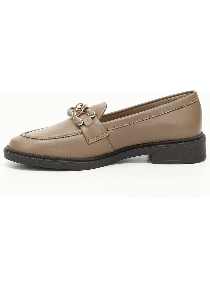 GÖNDERİ Gön Genuine Leather Round Toe Loafer Buckled Women's Casual Shoes 24272  - Image 3