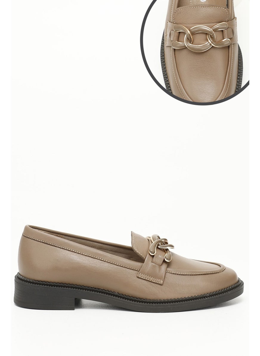 GÖNDERİ Gön Genuine Leather Round Toe Loafer Buckled Women's Casual Shoes 24272  - Image 1