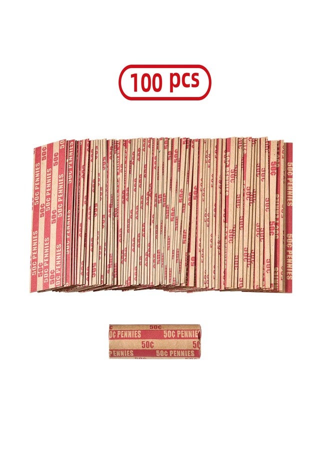 أغطية عملات البنس، لفائف مسطحة للبنسات فقط، 100 قطعة - Image 3