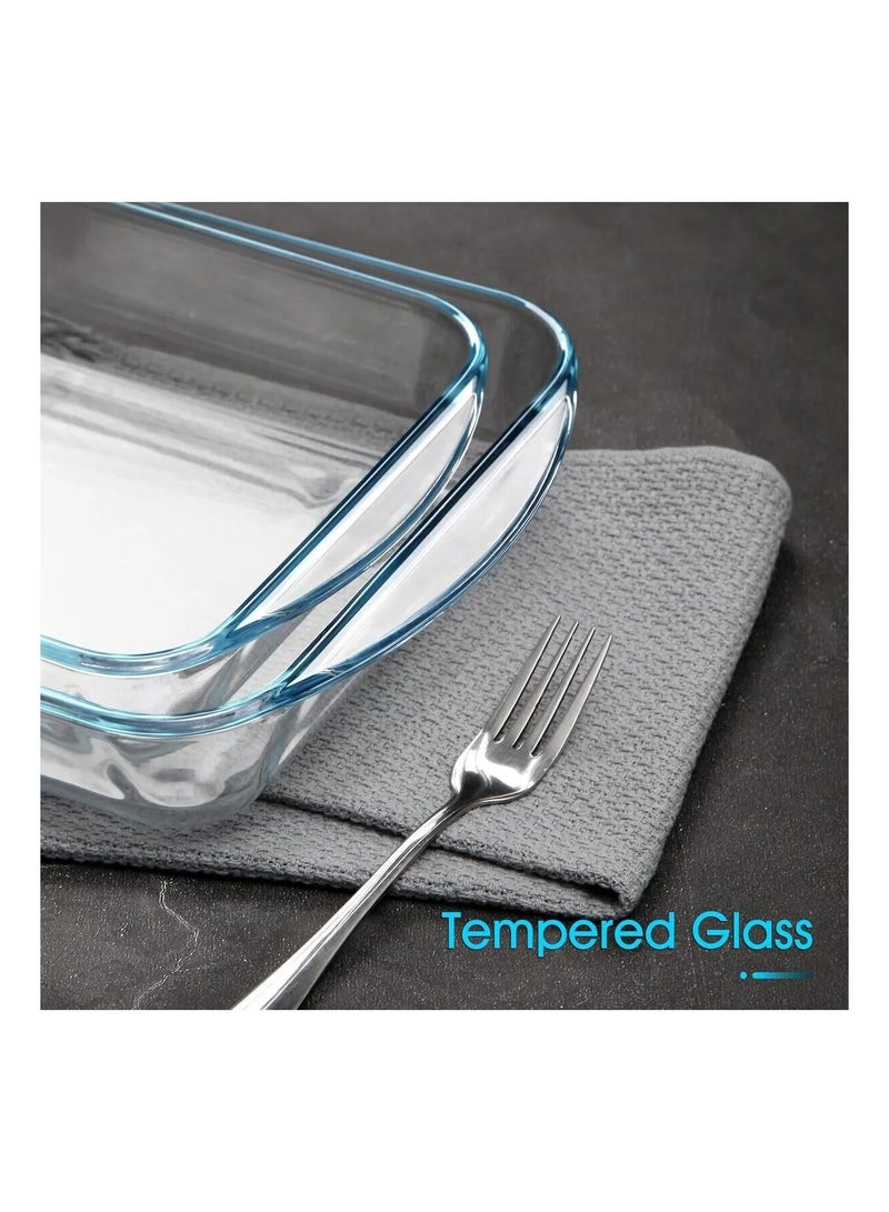 بيسبل طقم أطباق خبز زجاجية مكون من 3 قطع | أواني زجاجية مقاومة للحرارة للفرن – لازانيا، معكرونة، حلويات وشوي | آمن للمايكروويف والفريزر وغسالة الصحون | موديل BB2894S - Image 4