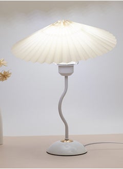 XiuWoo Nordic Style Small Lamp Harp Pleated Table Lamp Bedroom Decoration Small Space Morden Bedside Lamp Pleated LED Light Reading Neutral Desk Lamp For Livingroom Bedroom Reading Room  - Image 2