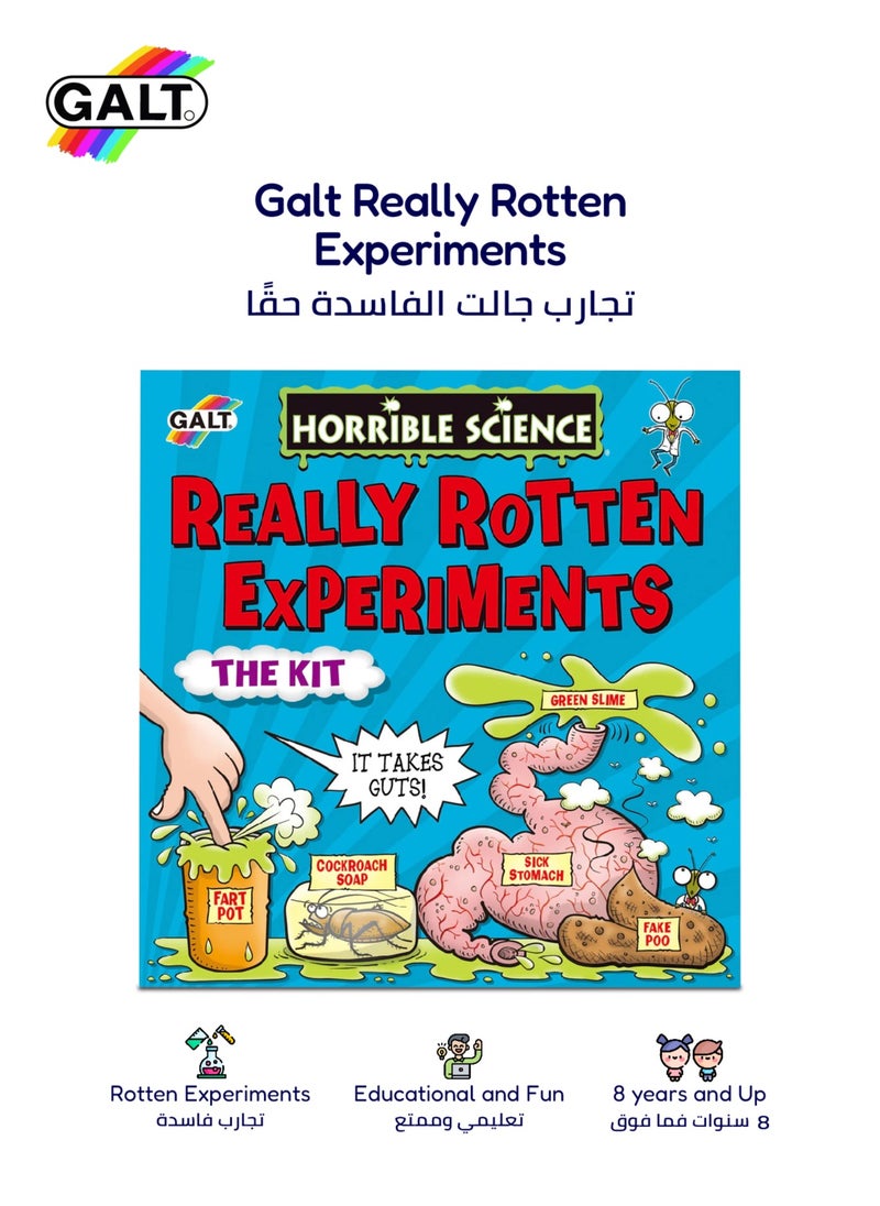 Galt Toys - Really Rotten Experiments Kit for Kids | Make Slime Fake Poo Cockroach Soap Vomit | Fun Gross Science Lab Toy | Craft Set for Boys & Girls Ages 8+ | 26x7.5x27cm - Image 1