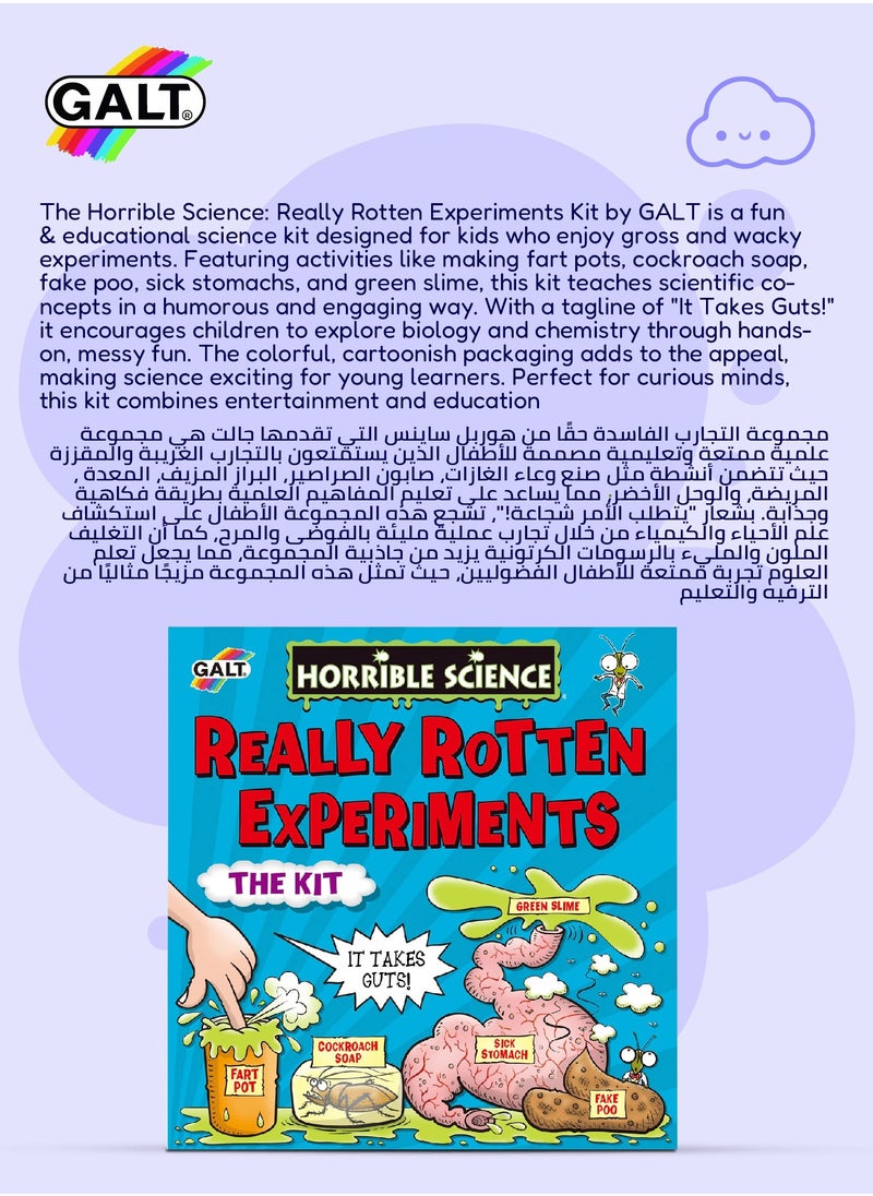 Galt Toys - Really Rotten Experiments Kit for Kids | Make Slime Fake Poo Cockroach Soap Vomit | Fun Gross Science Lab Toy | Craft Set for Boys & Girls Ages 8+ | 26x7.5x27cm - Image 1